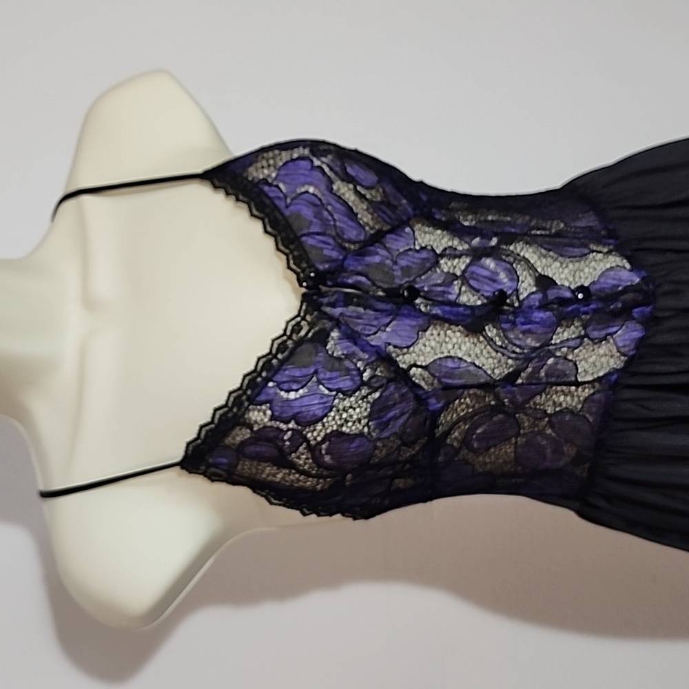 Petra Fashions Slip Dress Lingerie Lace Bodice Purple Size S - Picture 8 of 11